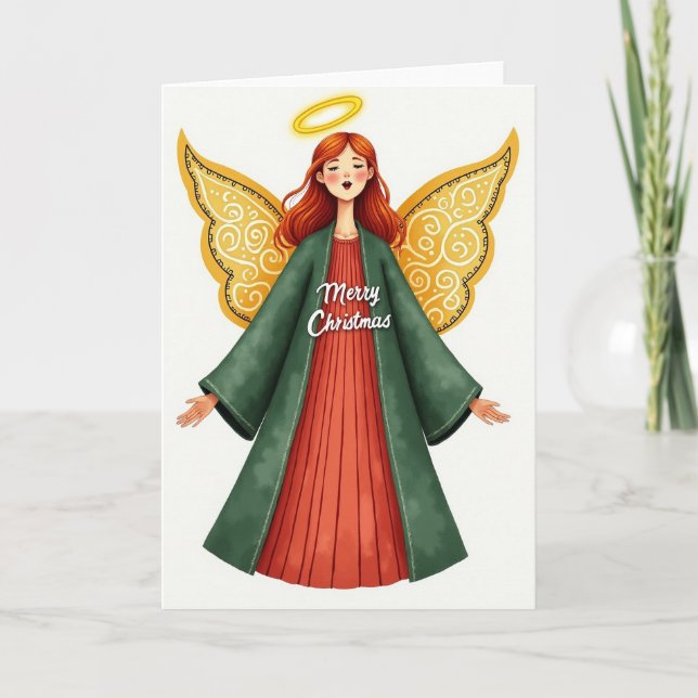 Tarjeta de Navidad del Ángel Sereno (Anverso)