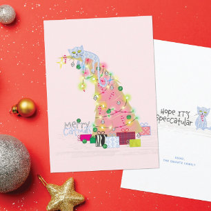 Tarjeta de Navidad del Árbol de Catmas