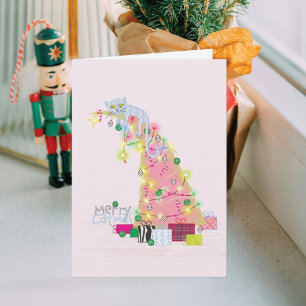 Tarjeta de Navidad del Árbol de Catmas