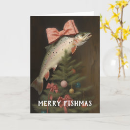 Tarjeta de Navidad del Árbol de Fishmas