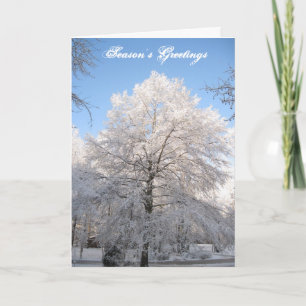 Tarjeta de Navidad del árbol de la nieve