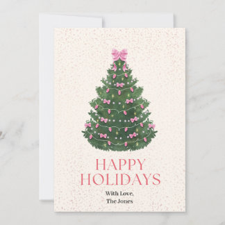 Tarjeta de Navidad del árbol de Navidad con lazo r