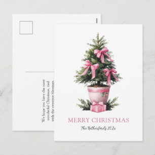 Tarjeta de Navidad del árbol de Navidad con lazos