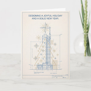 Tarjeta de Navidad del árbol de Navidad con plano