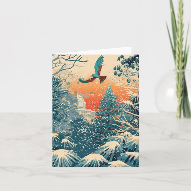 Tarjeta de Navidad del árbol de Navidad del Capito (Anverso)