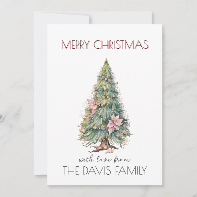 Tarjeta de Navidad del árbol de Navidad hada (Anverso)