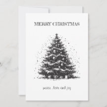 Tarjeta de Navidad del Árbol de Navidad Vintage