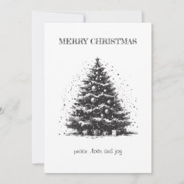 Tarjeta de Navidad del Árbol de Navidad Vintage