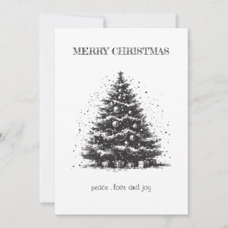 Tarjeta de Navidad del Árbol de Navidad Vintage