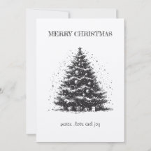 Tarjeta de Navidad del Árbol de Navidad Vintage