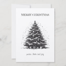Tarjeta de Navidad del Árbol de Navidad Vintage