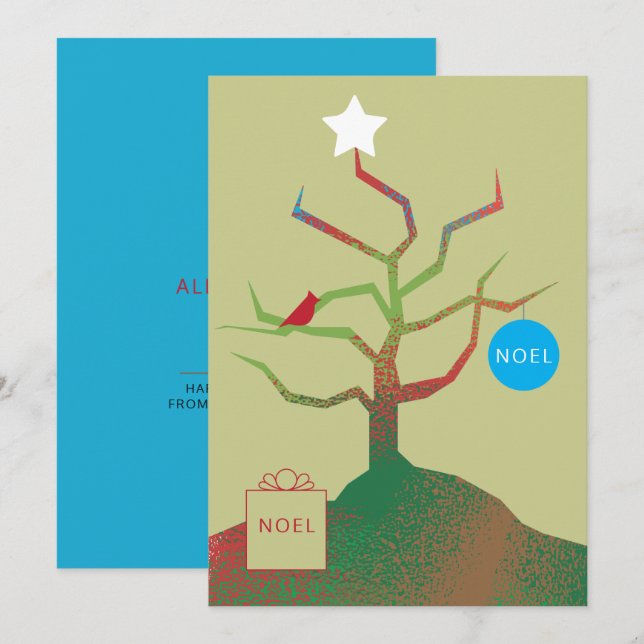 Tarjeta de Navidad del Árbol del Arte (Anverso / Reverso)
