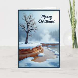 Tarjeta de Navidad del Árbol Grabado