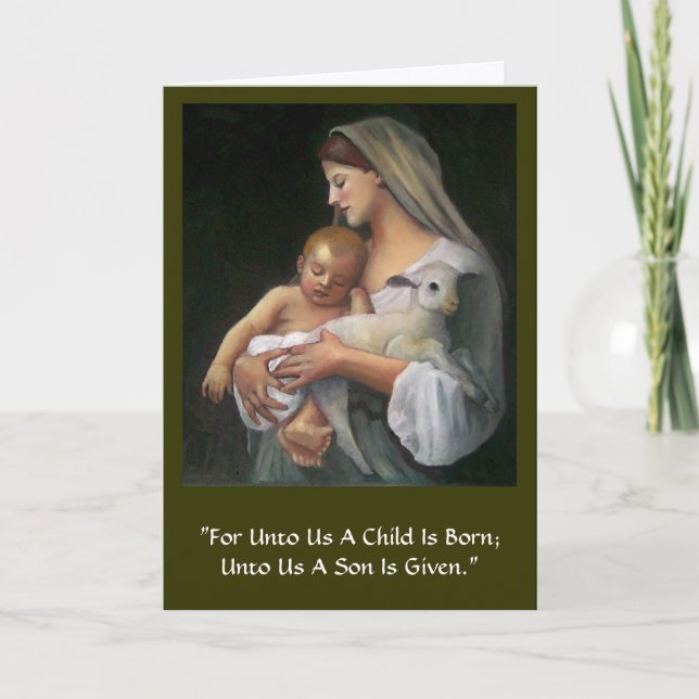TARJETA DE NAVIDAD DEL ARTE CLÁSICO: MADONNA Y (Anverso)