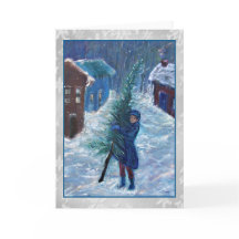 Tarjeta de Navidad del arte del cuento de Dicken