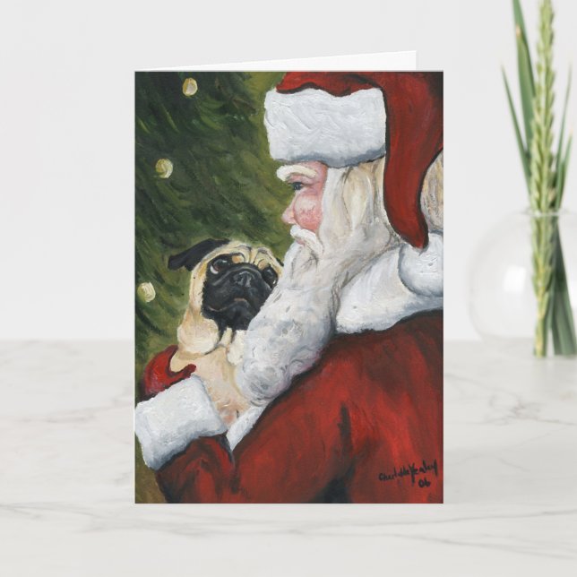 Tarjeta de Navidad del arte del perro del "barro (Anverso)