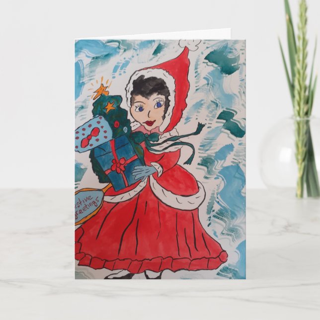 Tarjeta de Navidad del ayudante de Santa (Anverso)