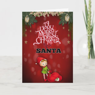 Tarjeta de Navidad del Ayudante de Santa