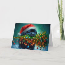 Tarjeta de Navidad del ayudante Newfie