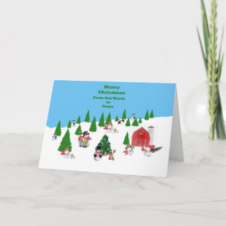 Tarjeta de Navidad del bebé de la nieve