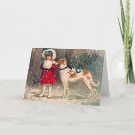 Tarjeta de Navidad del Borzoi