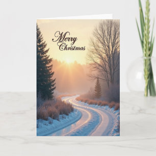 Tarjeta de Navidad del Bosque Brillante