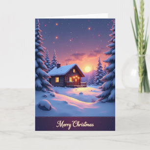 Tarjeta de Navidad del Bosque Nevado