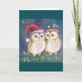 Tarjeta de Navidad del búho