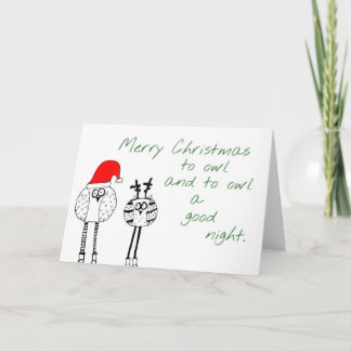 Tarjeta de Navidad del búho