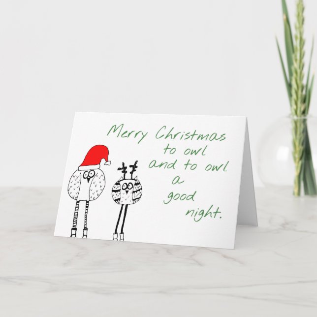 Tarjeta de Navidad del búho (Anverso)