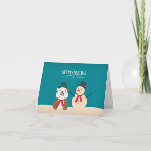 Tarjeta de Navidad del bulldog del SNORT del
