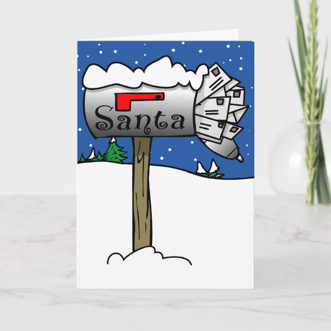 Tarjeta de Navidad del buzón de Santa (Anverso)
