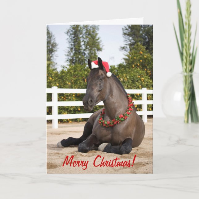 Tarjeta de Navidad del caballo (Anverso)