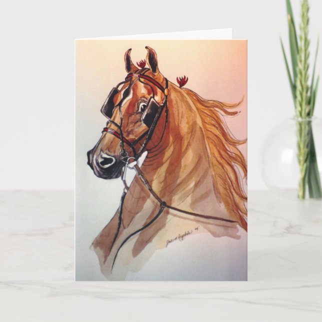 Tarjeta de Navidad del caballo de Saddlebred (Anverso)