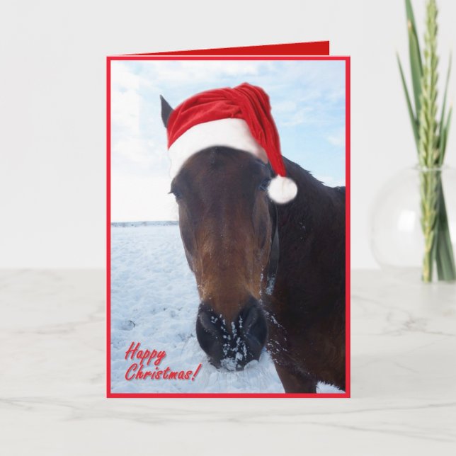 Tarjeta de Navidad del caballo - esconda dentro (Anverso)