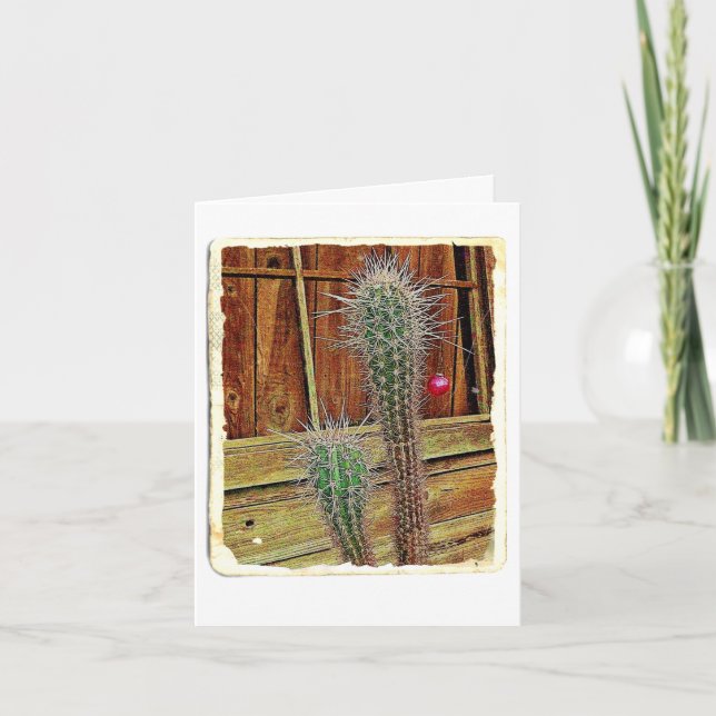 Tarjeta de Navidad del cactus (Anverso)