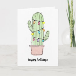 Tarjeta de Navidad del cactus de la acuarela