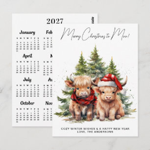 Tarjeta de Navidad del calendario 2027 de la acoge