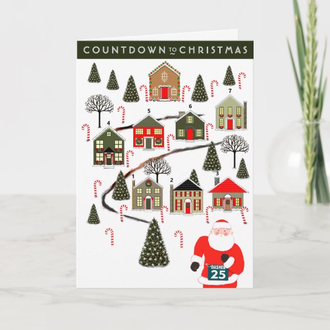 Tarjeta de Navidad del Calendario de Adviento (Anverso)