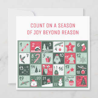 Tarjeta de Navidad del Calendario de Adviento