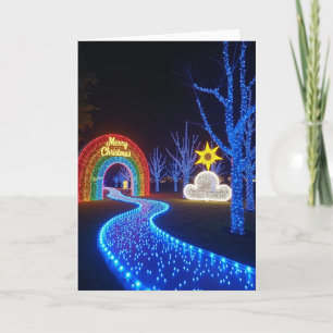 Tarjeta de Navidad del Camino de Luz Azul