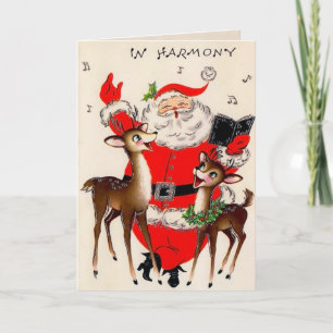 Tarjeta de Navidad del canto Santa