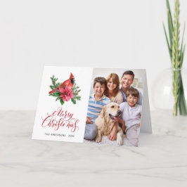 Tarjeta de Navidad del cardenal rojo acuarela 2 FO