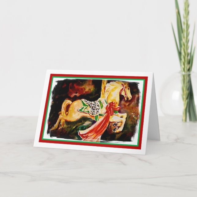 Tarjeta de Navidad del carrusel (Anverso)