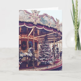 Tarjeta de Navidad del carrusel del vintage