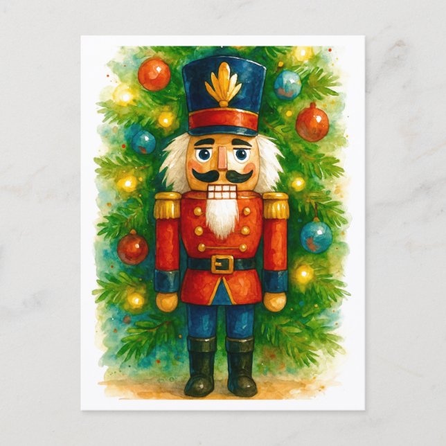 Tarjeta de Navidad del Cascanueces Festivo (Anverso)