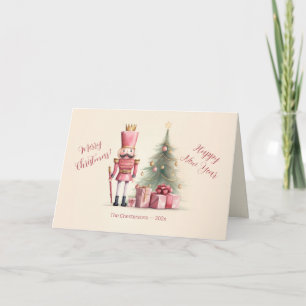 Tarjeta de Navidad del Cascanueces Rosa