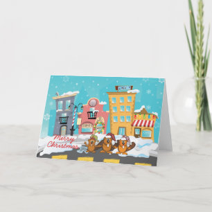 tarjeta de Navidad del castor