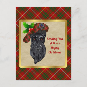 Tarjeta de Navidad del Clan Bruce con Escudo y Tar