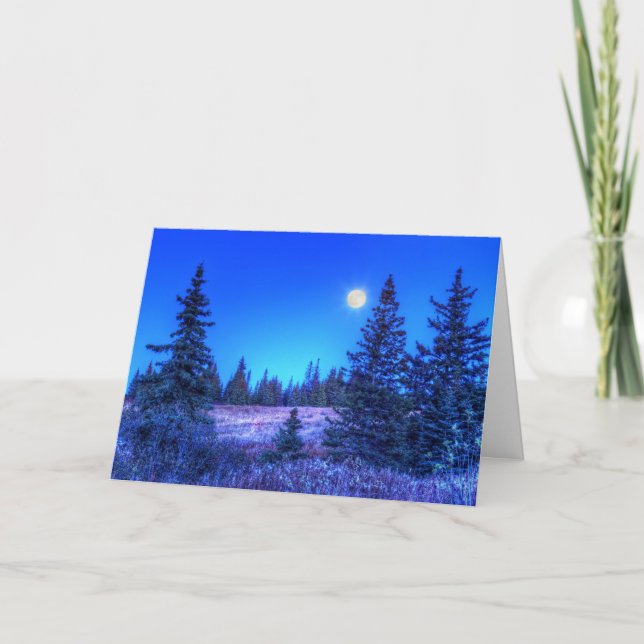 Tarjeta de Navidad del claro de luna (Anverso)